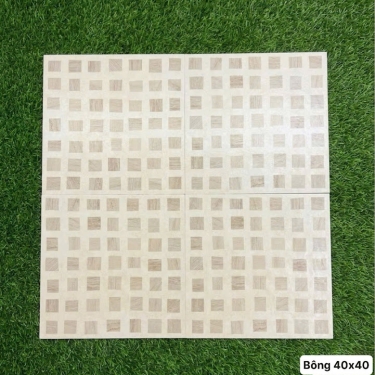 Gạch bông 40x40 hoạ tiết caro ô vuông giả vân gỗ