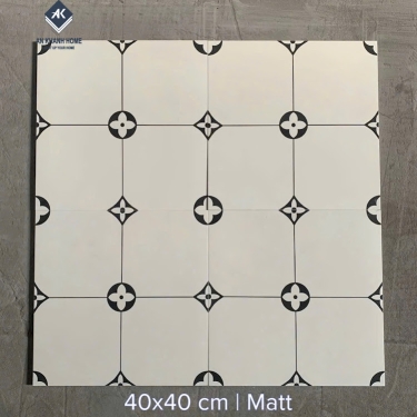 Gạch bông 40x40 hoa văn cổ điển hoạ tiết đối xứng