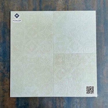 Gạch bông 40x40cm cổ điển hoa văn kem trắng