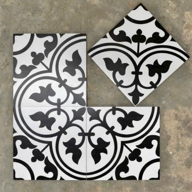 Gạch bông cổ điển 30x30 hoạ tiết đen