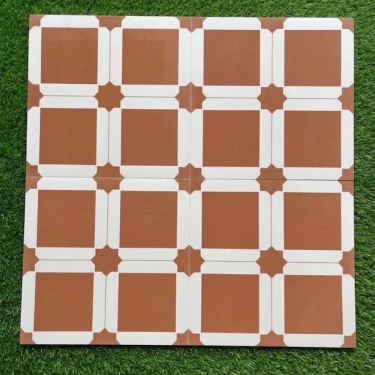 Gạch bông cổ điển 40x40 màu đỏ đất sang trọng