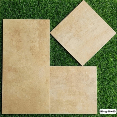 Gạch bông cổ điển 40x40 mờ màu vàng đất hiệu ứng