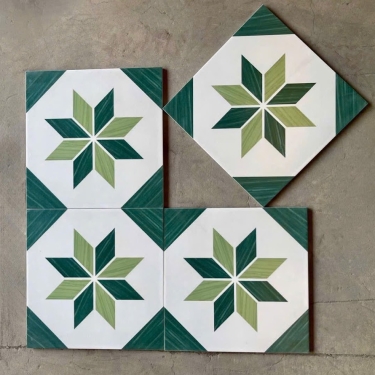 Gạch bông cổ điển hoạ tiết xanh 30x30cm