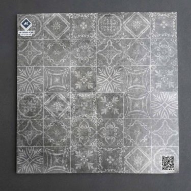 Gạch bông giả cổ 40x40 hoa văn xám đen