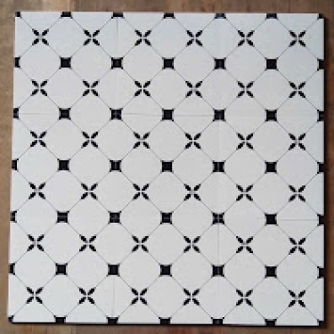 Gạch bông lát nền 30x30 hình thoi trắng đen