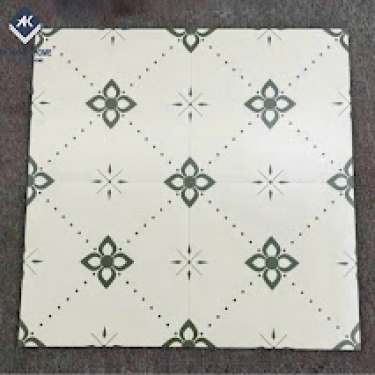 Gạch bông lát nền 40x40 hoa văn cổ điển nền trắng xám