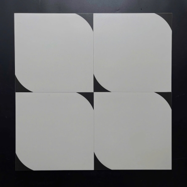 Gạch bông nền trắng nhấn đen 30x30cm