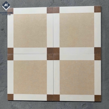 Gạch bông trang trí 40x40 màu kem nâu cổ điển