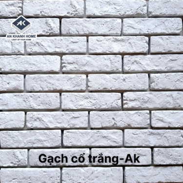 Gạch cổ bê tông màu trắng ốp tường