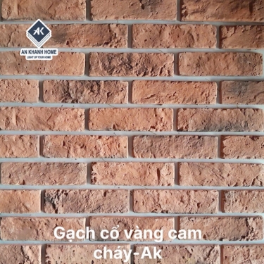 Gạch cổ bê tông ốp tường vàng cam cháy