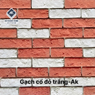 Gạch giả cổ đỏ trắng ốp tường   