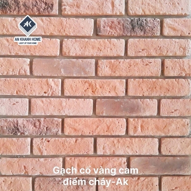 Gạch giả cổ vàng cam điểm cháy chămpa 