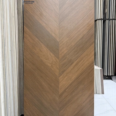 Gạch giả gỗ màu nâu trầm vân xương cá 60x120cm