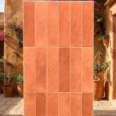 Gạch giả thẻ mix màu cam nâu đỏ 40x80 trung quốc