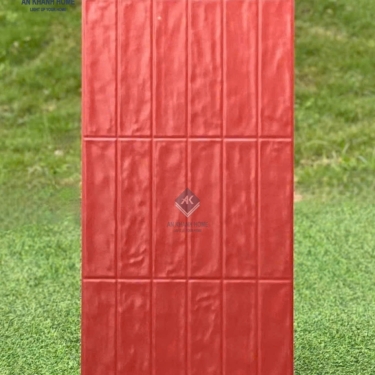 Gạch giả thẻ trang trí màu đỏ bề mặt lượn sóng 40x80 trung quốc