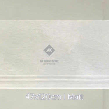 Gạch granite cầu thang 47x120 vân gỗ xám trắng bề mặt mờ