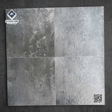 Gạch lát 40x40 giả cổ màu xám đen đá nhám mờ hiệu ứng