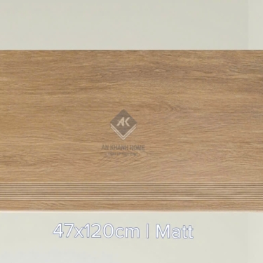 Gạch lát bậc cầu thang vân gỗ 47x120cm bề măt mờ chống trơn