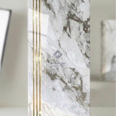 Gạch lát cầu thang 47x120 trắng vân đá marble khắc kim nhũ vàng