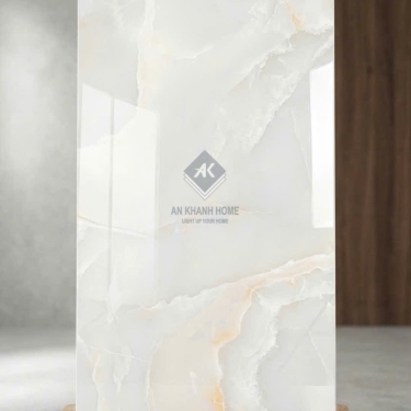 Gạch lát nền 80x160 màu kem vân đá Onyx bóng kiếng