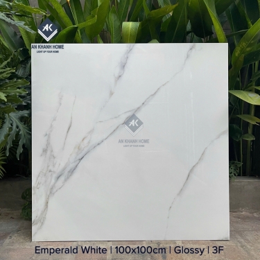 Gạch lát nền ấn độ 100x100cm bóng kiếng trắng vân Marble xám