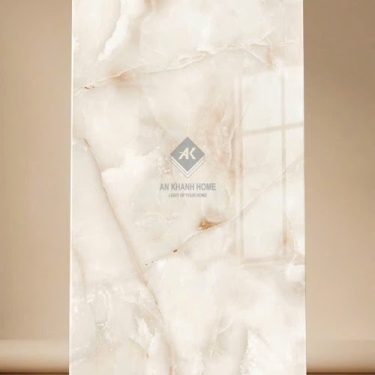 Gạch lát nền ấn độ 60x120 bóng kính kem vân đá cao cấp