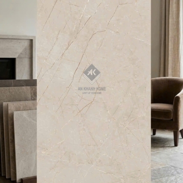 Gạch lát nền ấn độ 60x120cm Armani Ivory đá mờ vàng kem