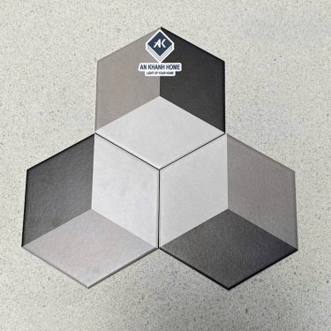 Gạch lục giác 200x230mm 3D hình thoi khối lập phương 3 màu