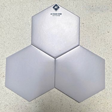 Gạch lục giác trung quốc 20x23cm men mờ màu xám trơn