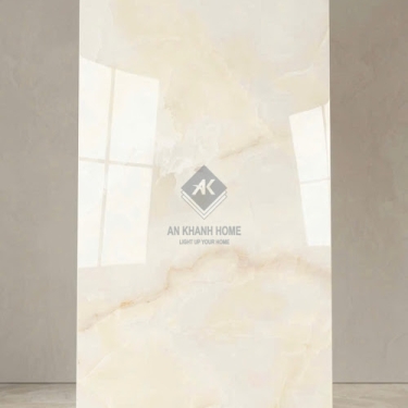 Gạch ốp lát 60x120 ấn độ màu vân đá vàng kem bóng kính