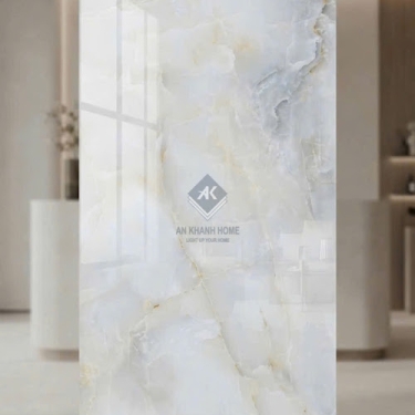 Gạch ốp lát ấn độ 60x120 bóng kính xanh ngọc vân đá sang trọng