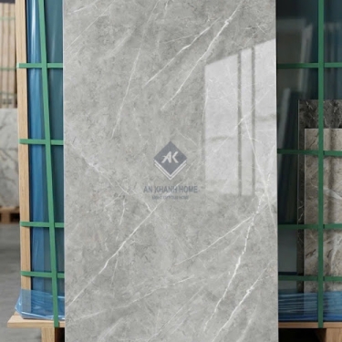 Gạch ốp lát ấn độ 60x120 màu xám vân đá bóng kính