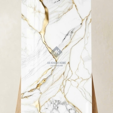 Gạch ốp lát ấn độ 60x120 trắng vân nhũ vàng đẹp sang trọng