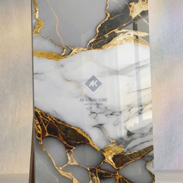 Gạch ốp lát ấn độ 60x120 vân đá trắng nhũ vàng sang trọng