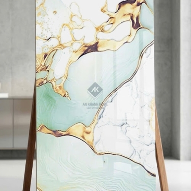 Gạch ốp lát ấn độ 60x120 vân đá xanh trắng nhũ vàng siêu bóng