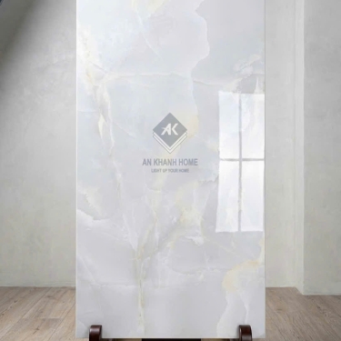Gạch ốp lát ấn độ 80x160 Everest Aqua xanh nhạt vân đá bóng kiếng