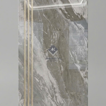 Gạch ốp lát cầu thang xám vân đá khắc kim nhũ vàng 47x120cm