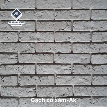 Gạch ốp tường giả cổ xám bê tông