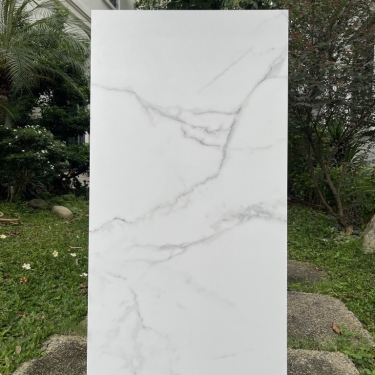 Gạch 60x120 Ấn Độ màu trắng vân mây xám Statuario Silver bề mặt mờ