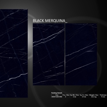 Gạch 80x160 đen bóng vân tia chớp Black Mequina siêu bóng