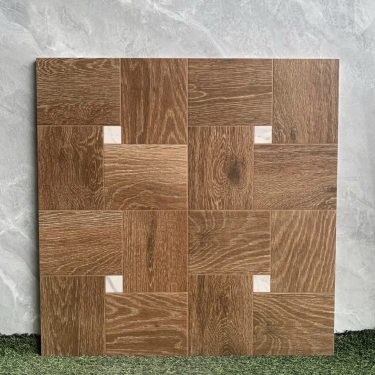 Gạch giả gỗ 60x60 ghép khối vuông marble trắng             