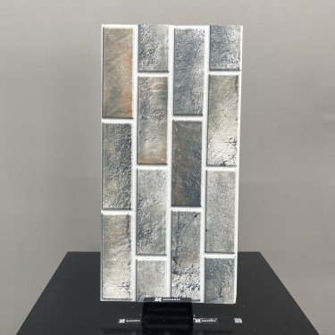 Gạch 30x60 Ấn Độ hoạ tiết gạch thẻ vân đá màu xám nâu sần nổi 3D
