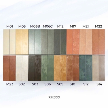 BST Gạch thẻ 75x300 xương đá hiệu ứng loang bề mặt mờ