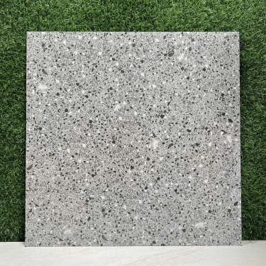 Gạch 60x60 terrazzo màu xám đậm hạt nhỏ màu xám mờ