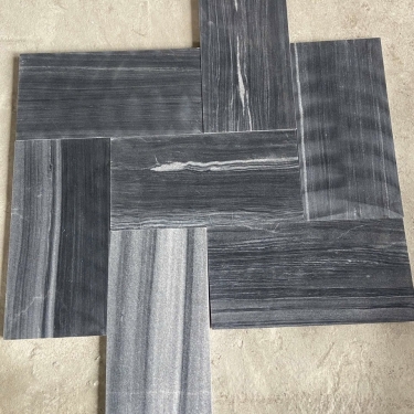 Đá sọc dưa đen màu xám đậm bề mặt mài hone