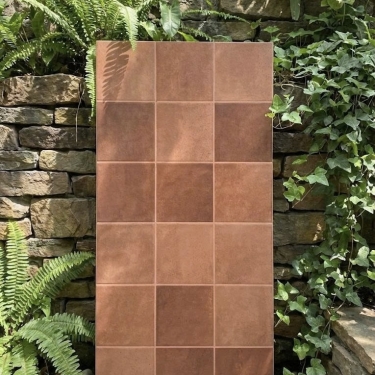 Gạch 30x60 giả thẻ vuông màu nâu đỏ màu cánh dán hiệu ứng màu ngẫu nhiên bề mặt sóng