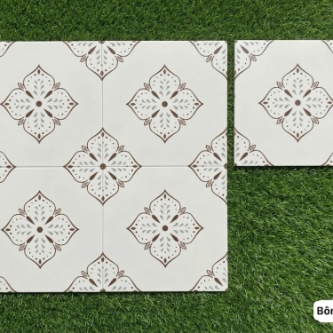 Mẫu gạch bông lát nền 40x40 hoa văn đối xứng sang trọng