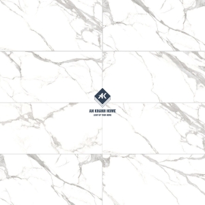 Gạch nhập khẩu Ấn Độ 30x60 màu trắng vân khói Everest White bề mặt mờ