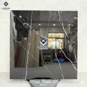 Gạch 60x60 màu đen vân tia chớp trắng bề mặt siêu bóng