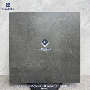 Gạch Ấn Độ 60x60 Xám Đen Vân Đá Fresco Black Bề Mặt Mờ